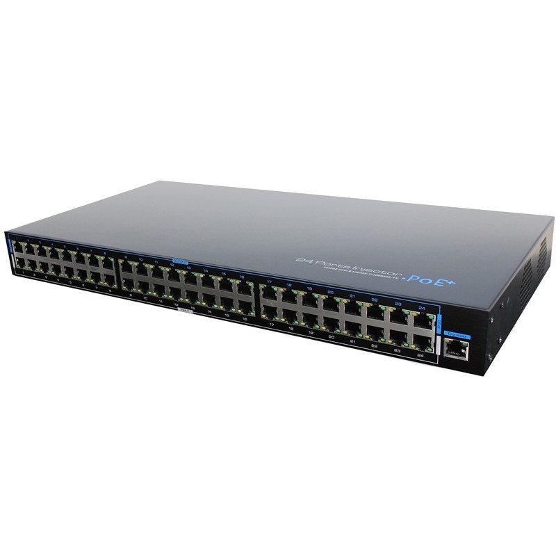 24 - portar 10 100Mbitill PoE mid - span insprutillnings