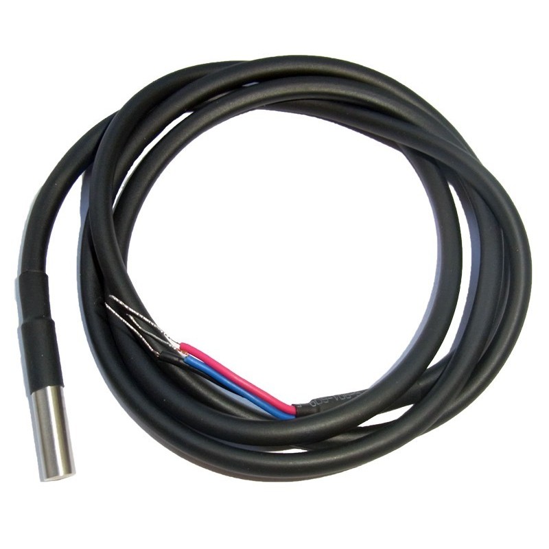 Temperaturgivare med 3 meter kabel, -55 'C ~ 125, rostfritt stål