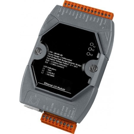 I/O-modul med 12 digitala ingångar och 6 digitala utgångar. Webbaserade. Modbus / TCP / UDP