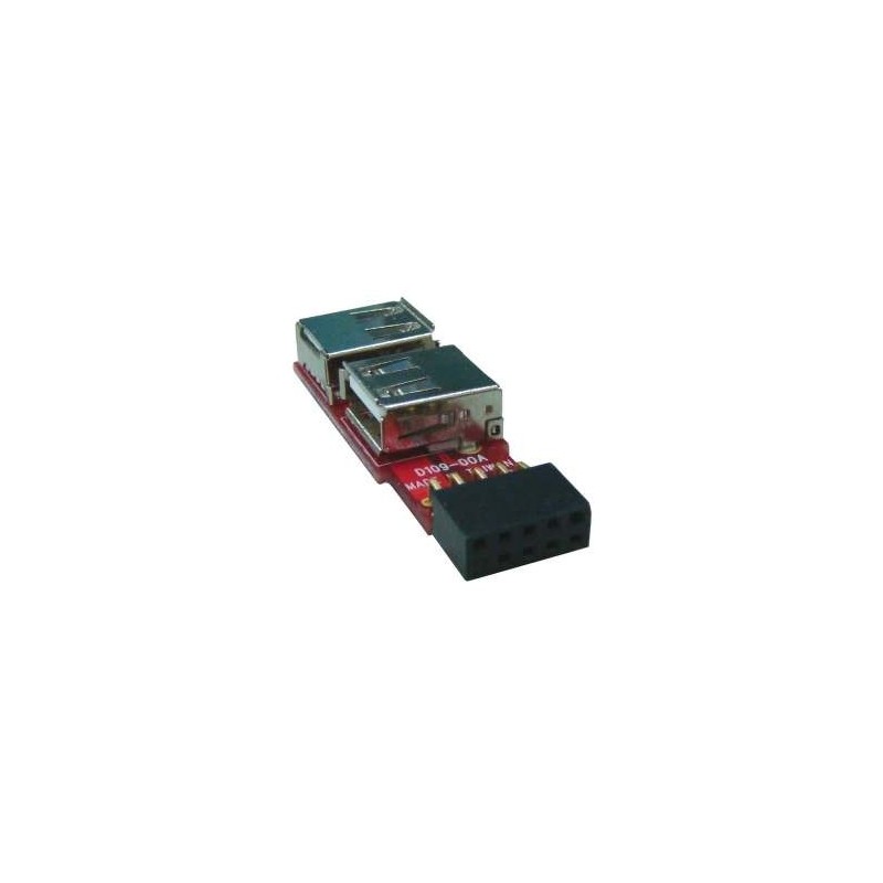 USB-stifthuvud från moderkort till 2 x USB-A fysisk honkontakt intern adapterkontakt