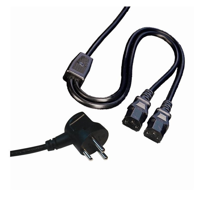 Nätsladden split kabel från Schoko 2 x C13 hona
