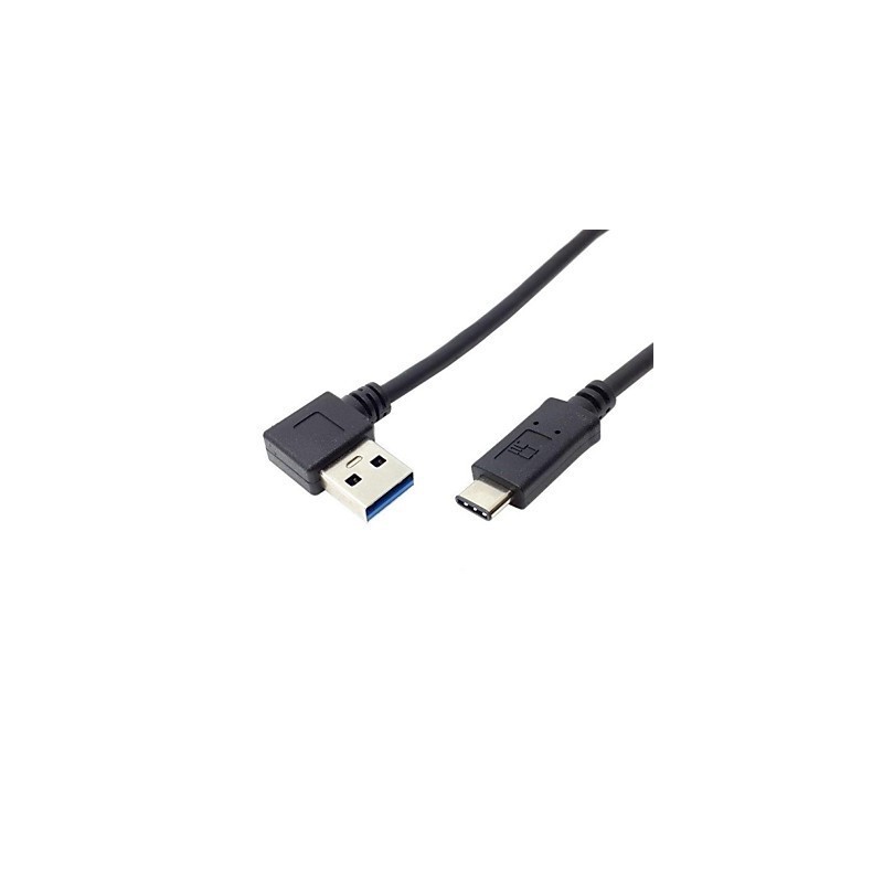 Vinklad USB-C 3,1 super hastighet kabel - Typ A Hane - 1 Meter