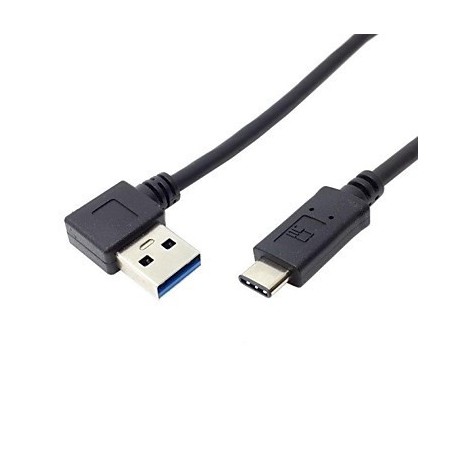 Vinklad USB-C 3,1 super hastighet kabel - Typ A Hane - 1 Meter