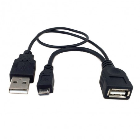 Mångsidig 17 cm USB OTG Y-kabel: Micro-B hane till USB A hona