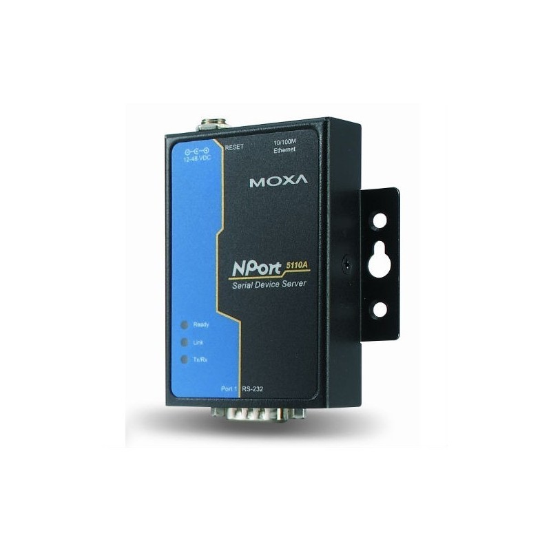 1 serielportserver RS232-port, MOXA nport 5110A.