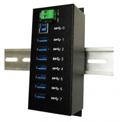 USB-hub för 7 USB-portar, även för extern matning - DIN-montering