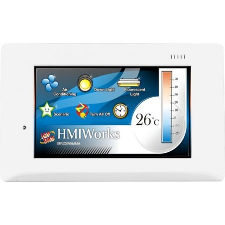 HMI 4.3" Controller Panel med Touch. 2 x RS485 BUS, MODBUS RTU, C, Ladder