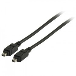 Firewire IEEE 1394 kabel 4-polet hane – 4 polet hane FW400, svart, 1,8m
