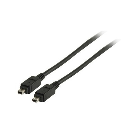 Firewire IEEE 1394 kabel 4-polet hane – 4 polet hane FW400, svart, 1,8m