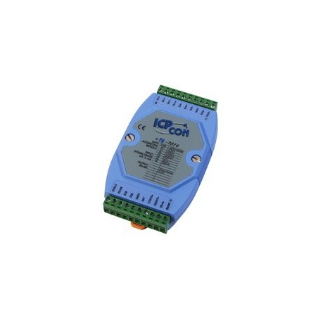 ICP Das I-7016 Modul med 2 x analog ingång för spänningsmätare 4-tråd, 1 x excitation ut 0 - + 10VDC, 1 x DI och 4 x DO, RS485