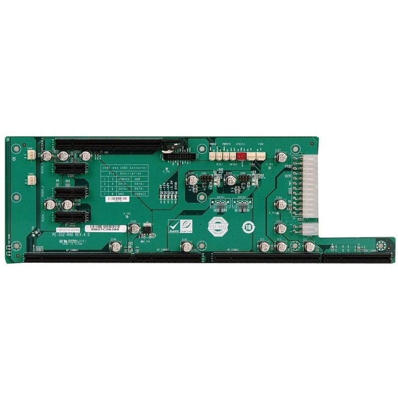 5 slot bakplan Pciexpress med en x 16, 3 x 1 PXIe slot. IEI PE-5S2-R40