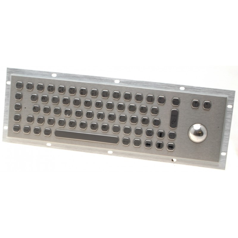 Metalltangentbord för installation med spårboll Rostfritt stål IP65 USB
