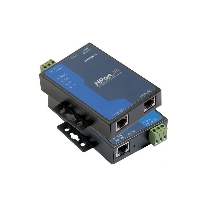 2-portars serieportsserver RS232 MOXA NPort 5210. Seriell enhetsserver