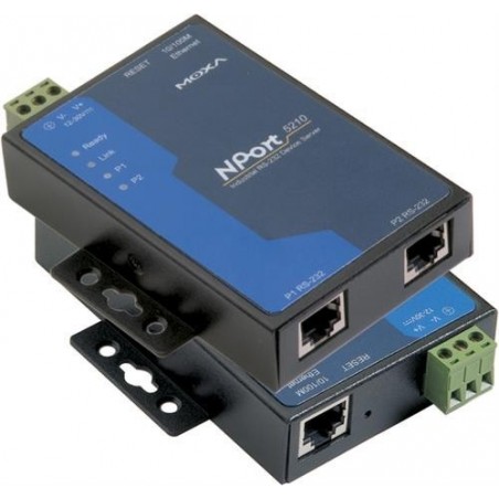 2-portars serieportsserver RS232 MOXA NPort 5210. Seriell enhetsserver