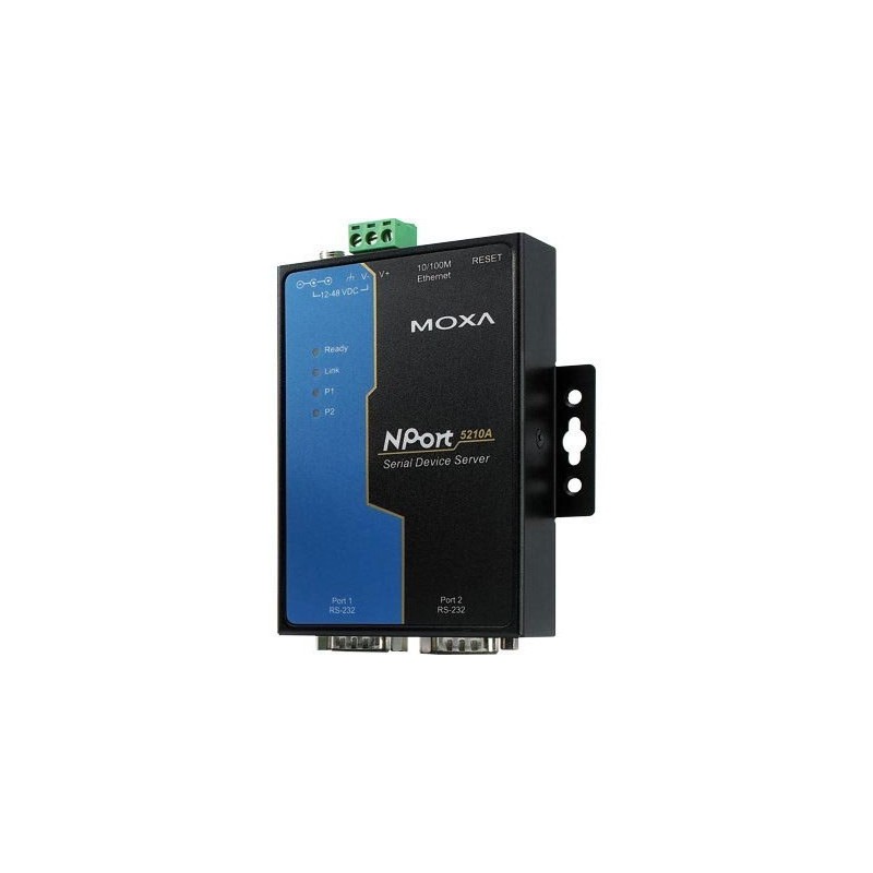 2 ports serieportserver RS232, MOXA NPort 5210A. Seriel Device Server