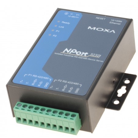 MOXA NP5232I 2 X RS422 / 485 optillo isoleretill seriell portserver