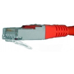 Cat 5 nätverkskabel, RJ45, skärmad, 0,5 m röd