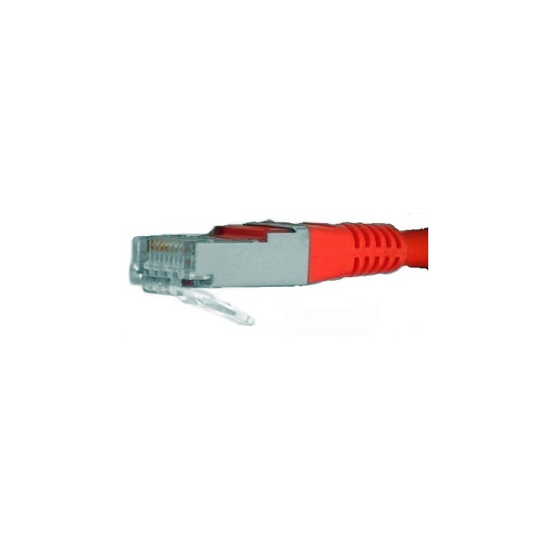 Cat 5 nätverkskabel, RJ45, skärmad, 0,5 m röd