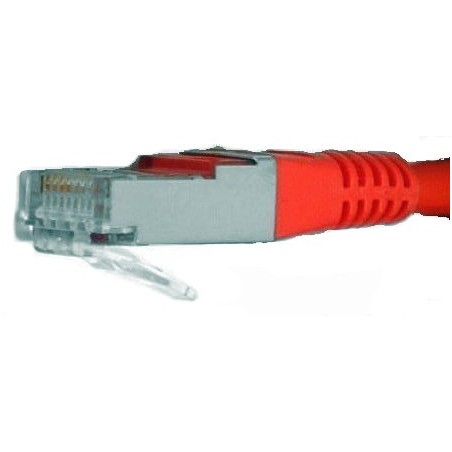 Cat 5 nätverkskabel, RJ45, skärmad, 0,5 m röd