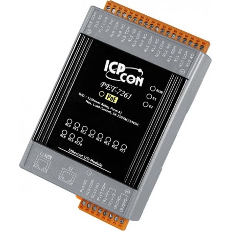 11 x Power Relämodul för Ethernet / MODBUS med PoE. 2 LAN-portar