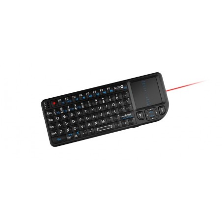 Trådløs mini tastatur Bluetooth med touchpad og laserpointer, US tegnsæt