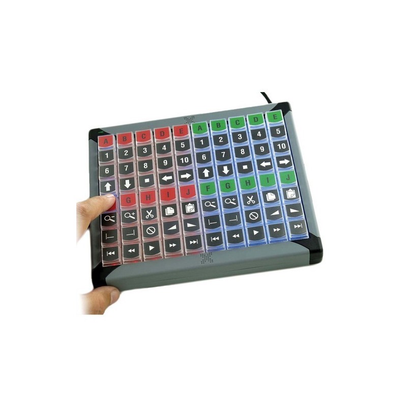 X-KEYS XK-0980-UBK80-R, USB-tangentbord med 80 programmerbara knappar och inbyggd LED-ljus