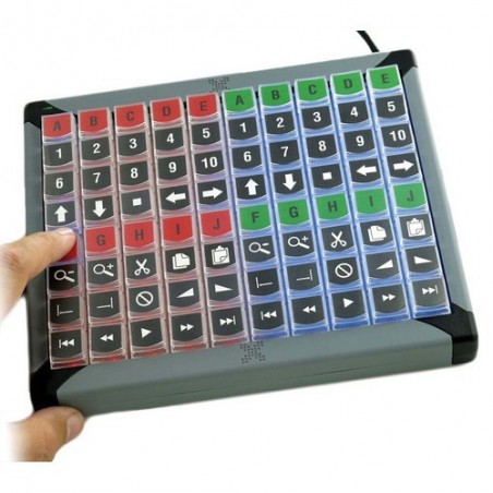 X-KEYS XK-0980-UBK80-R, USB-tangentbord med 80 programmerbara knappar och inbyggd LED-ljus