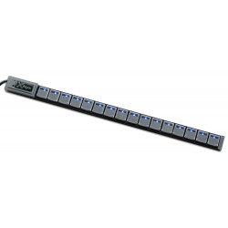 X-KEYS XK-1320-UKVM16-R - 16 Programmerbara tangenter för USB för KVM-switchar för 1 knapptrycksval av PC