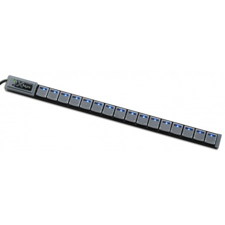 X-KEYS XK-1320-UKVM16-R - 16 Programmerbara tangenter för USB för KVM-switchar för 1 knapptrycksval av PC