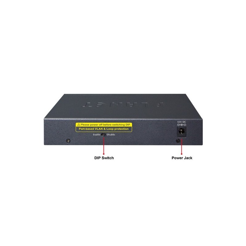 6 portars switch 4 x 10/100 / 1000Mbit RJ45 PoE + 2 x 10/100 / 1000Mbit uplink RJ45