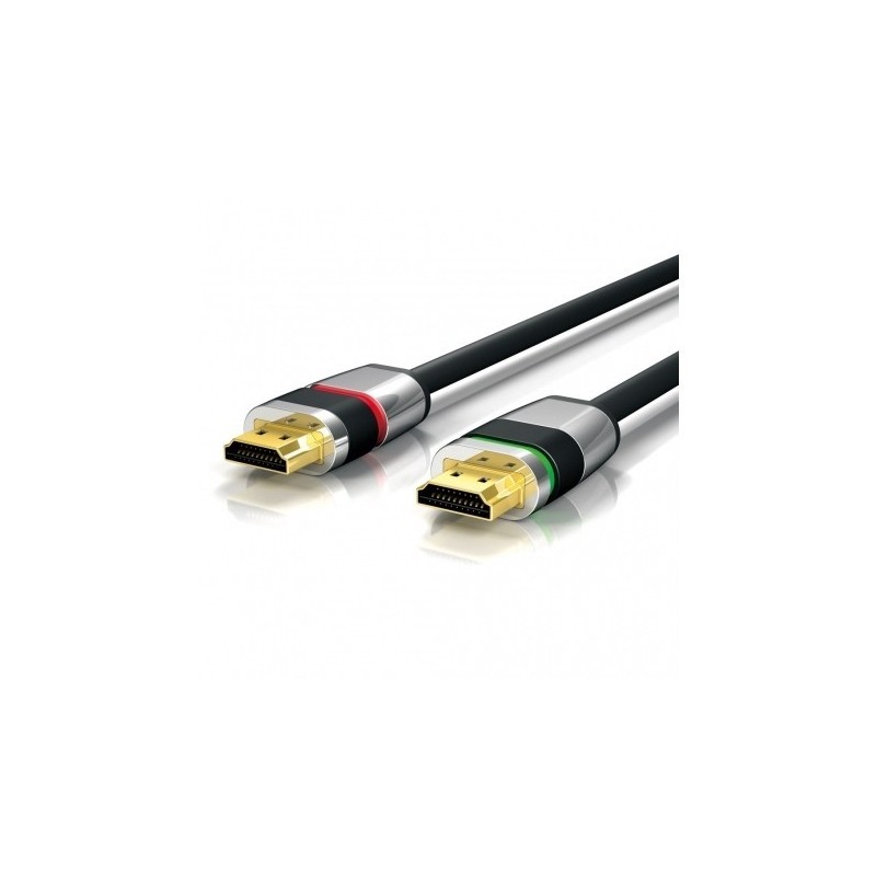 Höghastighets 4K HDMI 2.0-kabel | 0,5m | Ethernet, ARC, 3D | Låsbrytare | Man/Man