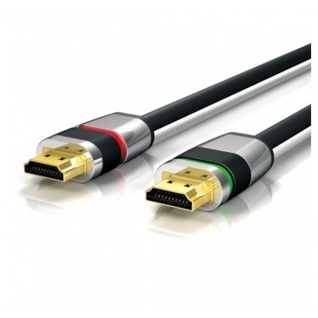 Höghastighets 4K HDMI 2.0-kabel | 0,5m | Ethernet, ARC, 3D | Låsbrytare | Man/Man