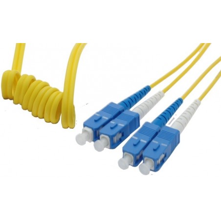 Easybend (flexibelt) fiberkabel, enkelmoden, SC-SC, 20m, 9 / 125my, Gul, LSZH, Duplex