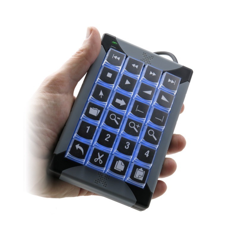 X-keys XK-24-USB-R, 24 tangenters tangentbord programmerbar - HID, makro till 1000 platser, USB, bakgrundsbelyst