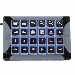 X-keys XK-24-USB-R, 24 tangenters tangentbord programmerbar - HID, makro till 1000 platser, USB, bakgrundsbelyst
