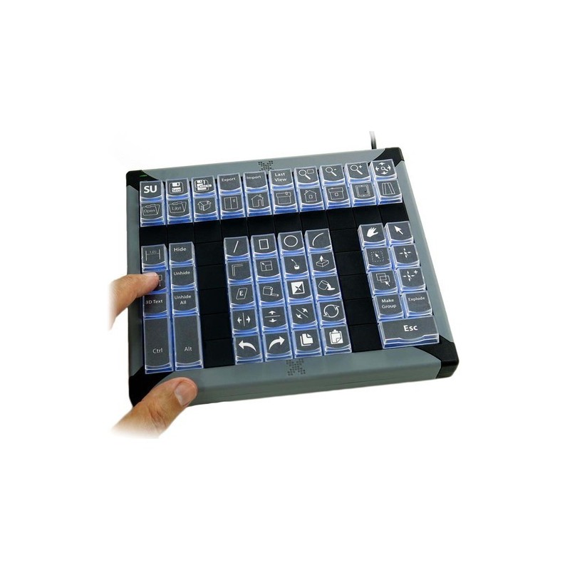 X-Keys 60-tangenters programmerbart KVM-tangentbord med bakgrundsbelysning USB