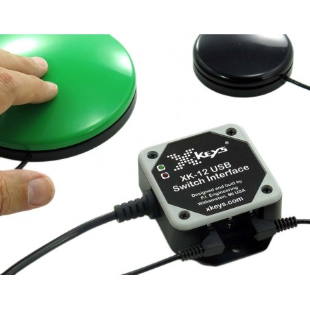 X-KEYS XK-1202-UHS12-R - Programmerbar USB switch box till 6/12 (dual kabel) externa kontakter. USB HID komhaneeeedon