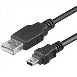 Mini USB-kabel, En jane - mini B jane, svart 5,0 m