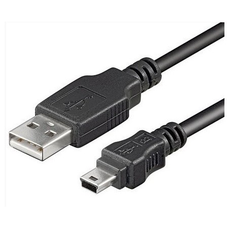 Mini USB-kabel, En jane - mini B jane, svart 5,0 m