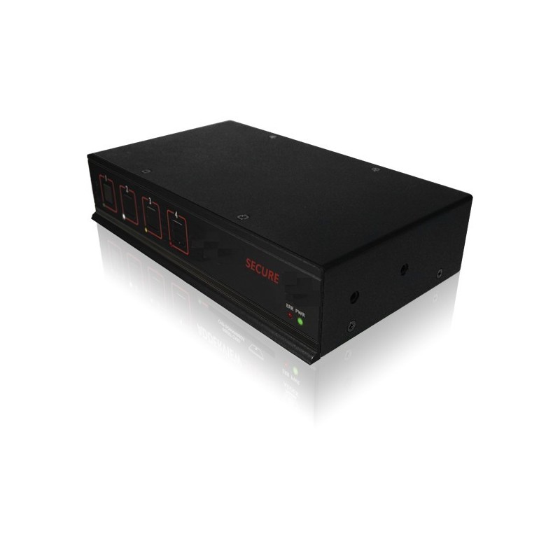 EAL4+ godkendt 4 ports KVM omskifter DVI/VGA, EAL2+ EAL4+ certificeret Tempest level I Level A certificeret