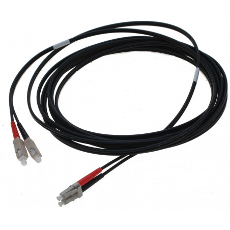 Armerad fiberkabel, Multi-mode, LC-SC, 10m, 62,5 / 125my, Black, LSZH