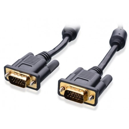 Kvalitetskabel VGA-kabel DB15HD hane / hane, svart, 5 meter alla ledare dragna igenom