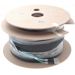 Armerad fiberkabel, Multi Mode, LC-LC, 200m, 50/125my, 4-core, OM3, Svart, LSZH