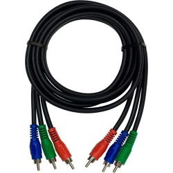 Component videokabel (grøn-blå-rød) 3 x RCA hane - 3 x RCA hane, AWG28, guldbelagte kontakt, 5,0 meter