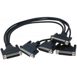Blækspruttekabel med 4 x DB25,1 x 44, svart, 50 cm. MOXA cable CBL-M44M25X4-50