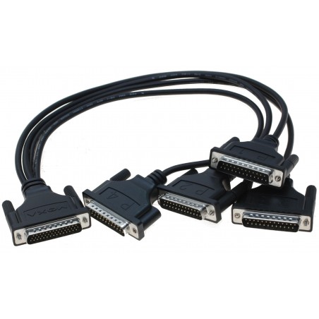 Blækspruttekabel med 4 x DB25,1 x 44, svart, 50 cm. MOXA cable CBL-M44M25X4-50