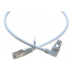 RJ45 patchkabel STP 90° vinkel  ½ meter, hvid