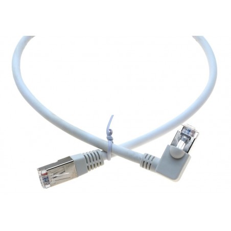 RJ45 patchkabel STP 90° vinkel  ½ meter, hvid