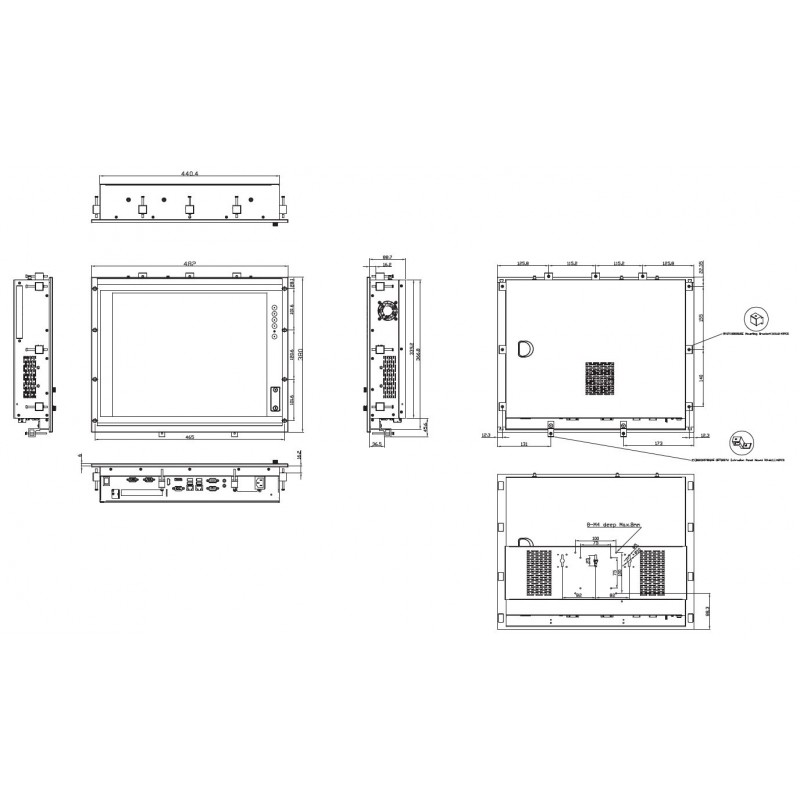19" Panel PC 6:e gen i7 med pekskärm, kan levereras med PCI eller PCIex expansion