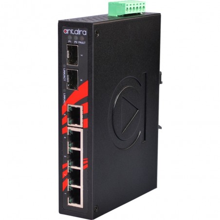 Antaira LNX-0702G-SFP-T-5 Port Industriell 10/100 / 1000Mbit + 2 x 100 / 1000Mbit Switch - Binär Teknik AB